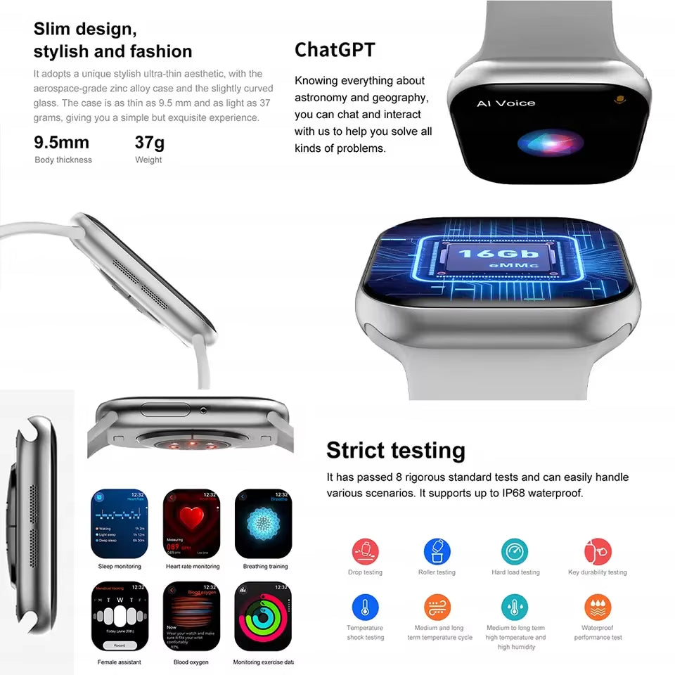 NEW Smart Watch Series 10 Men Blood Pressure BT Call NFC Sleep Monitoring Wireless Charge Women Sport Smartwatch for IOS Android